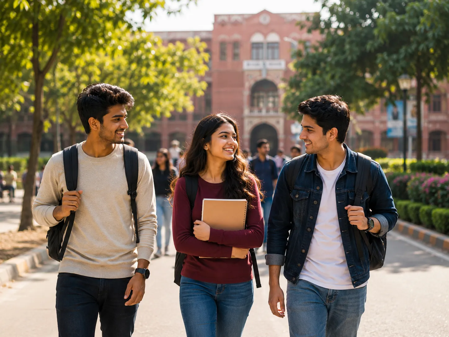 Students commuting together